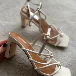 Elegant Cream Strappy Heels